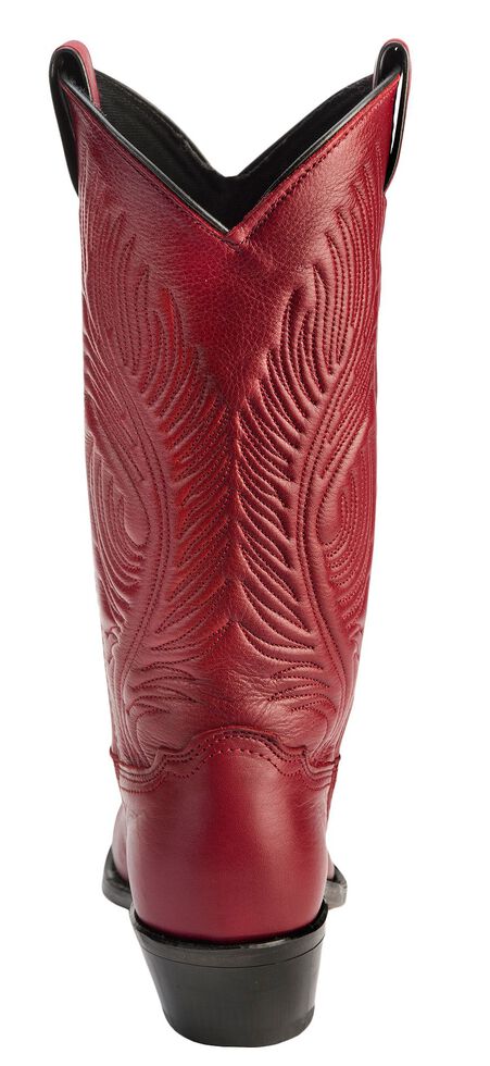 Abilene Cowhide Cowgirl Boots - Pointed Toe, Red, hi-res