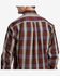 Image #2 - Stetson Men's Dobby Plaid Print Long Sleeve Button-Down Western Shirt, Wine, hi-res