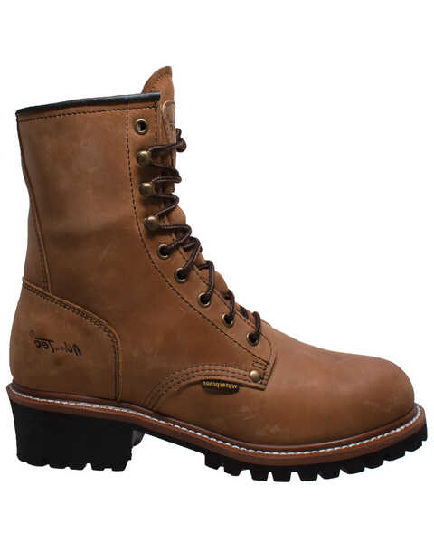 Ad Tec Men's 9" Waterproof Logger Work Boots - Soft Toe, Brown, hi-res