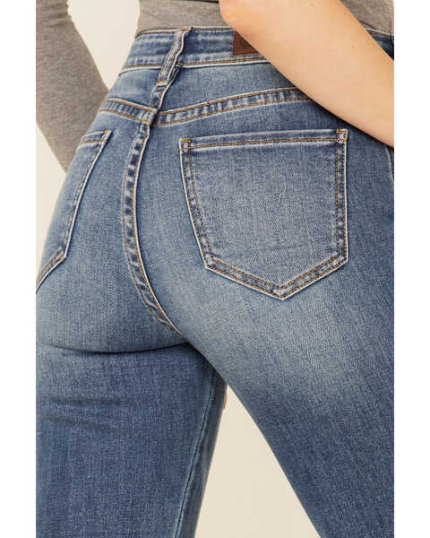 Rock & Roll Denim Women's Medium Wash Stretch High Rise Bootcut Jeans , Medium Blue, hi-res