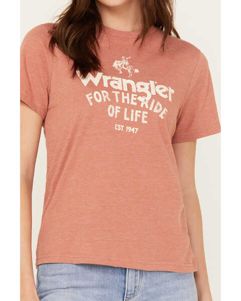 Image #3 - Wrangler Women's For the Ride Short Sleeve Graphic Tee, Rust Copper, hi-res