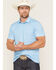 Image #1 - Rock & Roll Denim Men's Geo Print Short Sleeve Button-Down Stretch Polo, Blue, hi-res