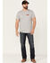 Image #2 - Moonshine Spirit Men's Gray Floral Snake Graphic Short Sleeve T-Shirt , Heather Grey, hi-res