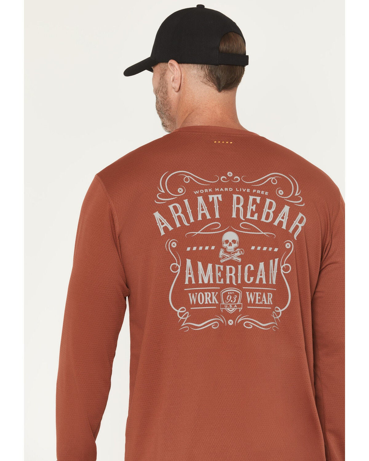 Image #4 - Ariat Men's Rebar Heat Fighter Long Sleeve Work Shirt, Rust Copper, hi-res