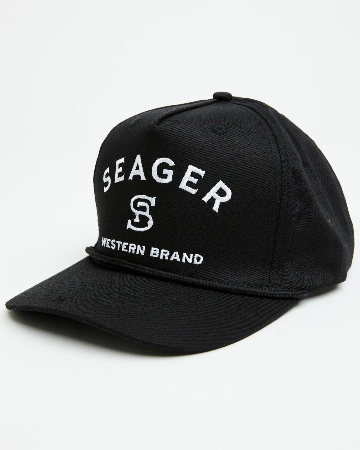 Image #1 - Seager Men's Branded Ball Cap, Black, hi-res