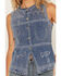Image #3 - Blue B Women's Boot Barn Exclusive Embroidered Western Motif Denim Top, Medium Wash, hi-res