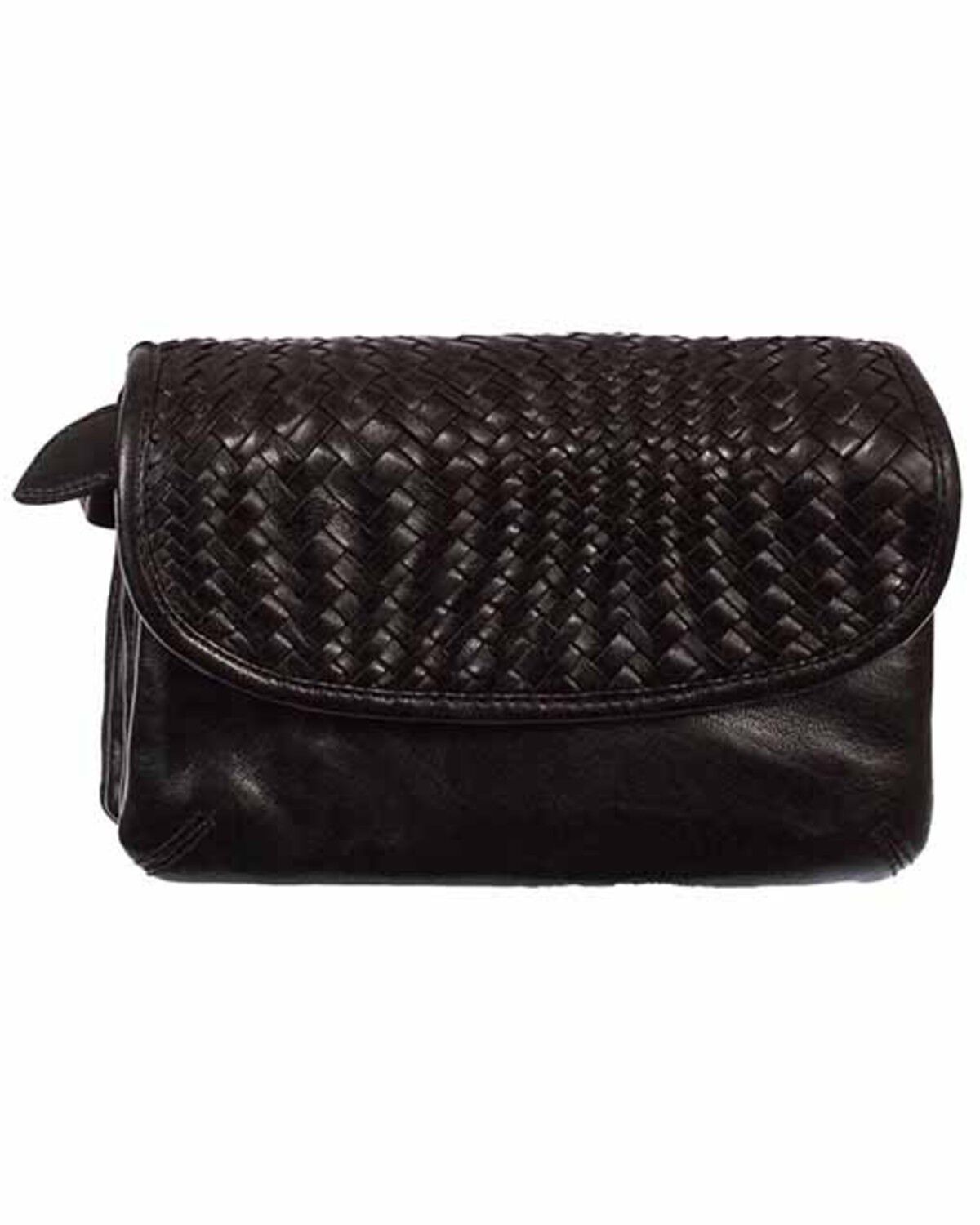 Scully Women's Woven Leather Handbag, Black, hi-res