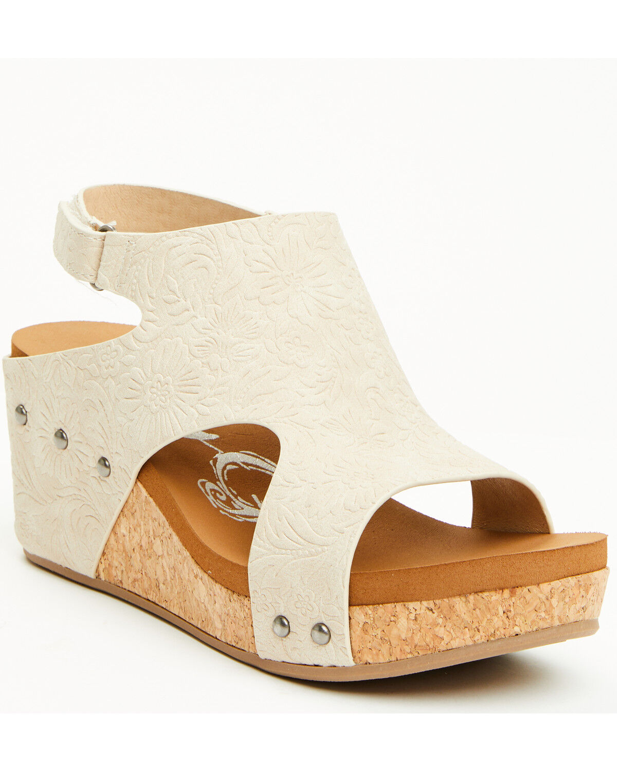 Image #1 - Very G Women's Wally Tooled Sandals, Cream, hi-res