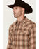 Image #2 - Cody James Men's Frontier Plaid Print Long Sleeve Snap Western Shirt, Tan, hi-res
