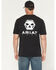 Image #1 - Ariat Men's Rebar Cotton Strong Bolt Short Sleeve Graphic Work Shirt, Black, hi-res