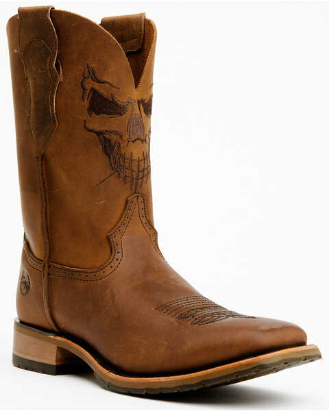 Image #1 - Double H Men's 11" Stockman Ice Roper Western Boots - Broad Square Toe , Chocolate, hi-res