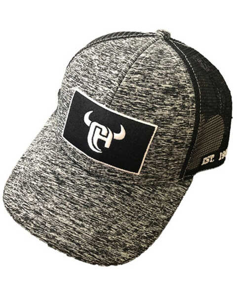 Cowboy Hardware Men's Charcoal Logo Patch Mesh-Back Trucker Cap , Black, hi-res