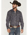 Image #1 - Rough Stock by Panhandle Men's Floral Print Long Sleeve Button-Down Stretch Western Shirt, Dark Brown, hi-res