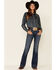 Image #1 - Wrangler Retro Women's Sara Dark Wash High Rise Bootcut Jeans, Blue, hi-res