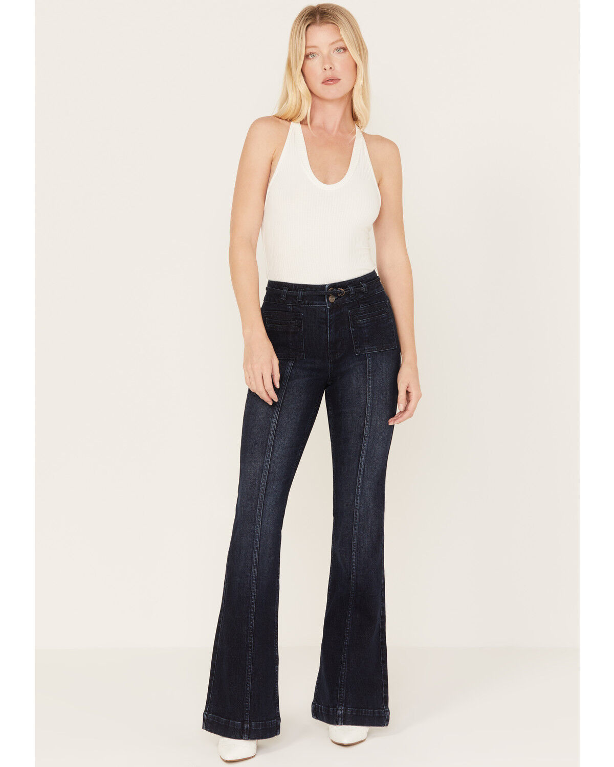 Image #1 - Shyanne Women's Dark Wash Trouser Jeans, Dark Wash, hi-res