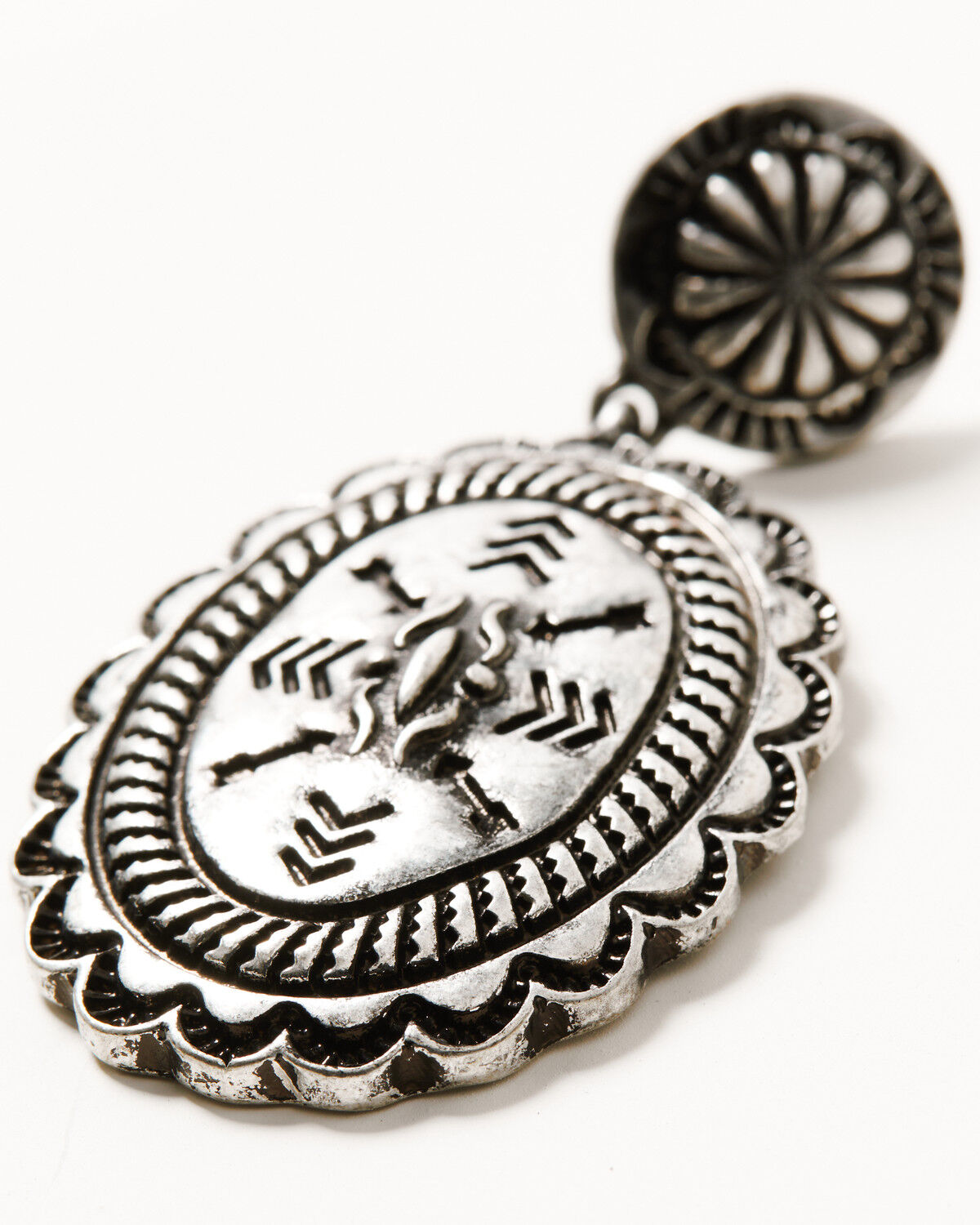 Image #2 - Shyanne Women's Rodeo Sunset Concho Statement Earrings, Silver, hi-res