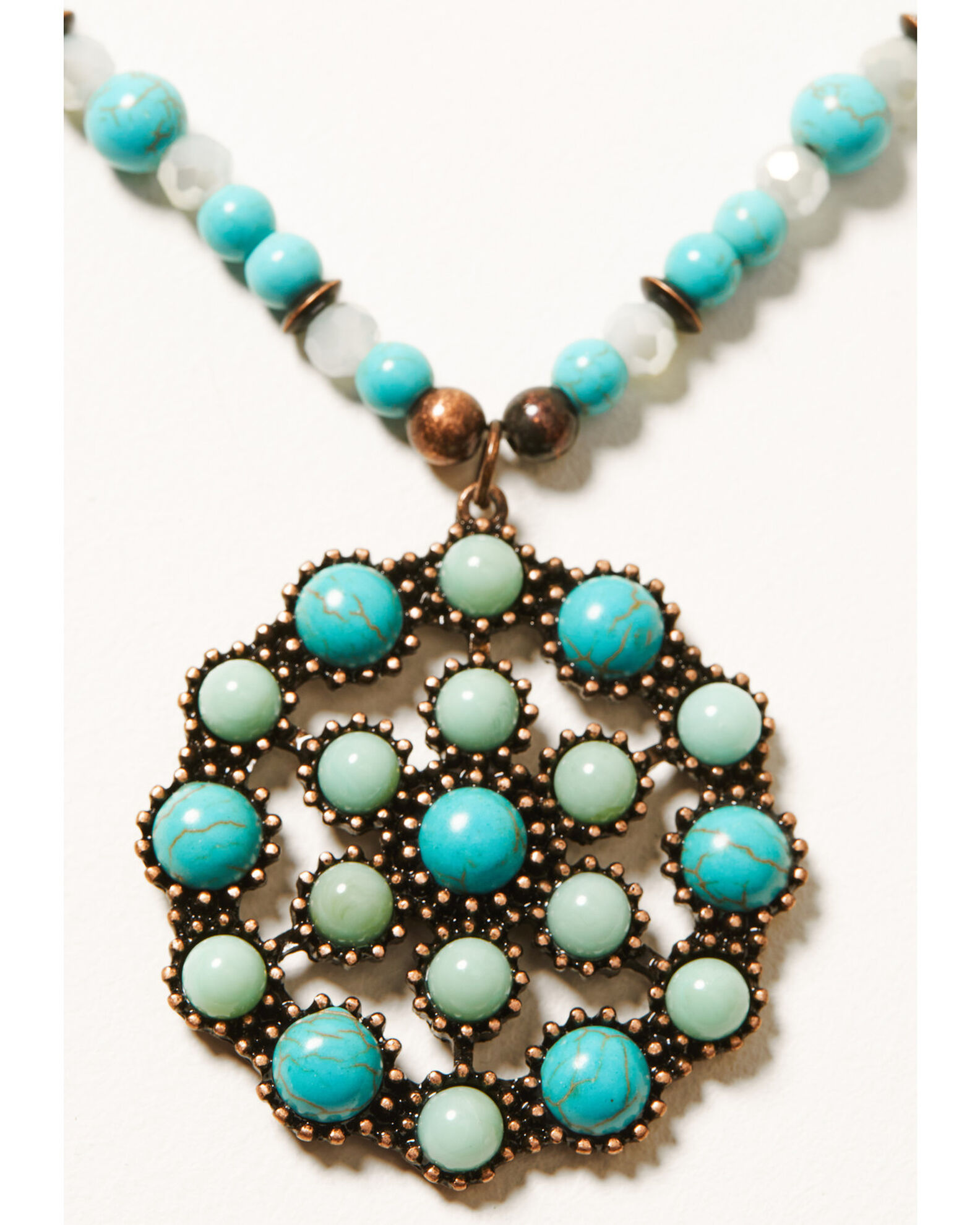 Image #2 - Shyanne Women's Mystic Skies Beaded Medallion Necklace, Rust Copper, hi-res