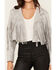 Image #3 - Saints & Hearts Women's Faux Suede Fringe Jacket, Grey, hi-res