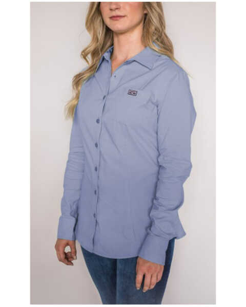 Image #1 - Kimes Ranch Women's Coolmax Linville Long Sleeve Button Down Shirt, Navy, hi-res