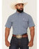 Image #1 - Ferrell Men's Tek Solid Short Sleeve Snap Performance Western Shirt, Blue, hi-res