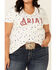 Ariat Women's R.E.A.L Bespangled Star Print Logo Short Sleeve Tee - Plus, White, hi-res