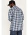 Image #4 - Moonshine Spirit Men's Propane Plaid Print Snap Western Flannel Shirt, Navy, hi-res
