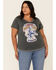 Image #1 - Panhandle Women's Thyme Rodeo Tour Short Sleeve Graphic Tee - Plus, Charcoal, hi-res