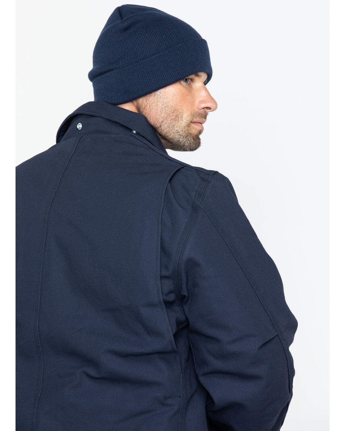 Image #3 - Carhartt Men's FR Duck Traditional Coat, Navy, hi-res