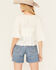 Image #4 - Shyanne Women's Embroidered Short Sleeve Crinkle Peplum Top , Cream, hi-res