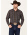 Image #1 - Cody James Men's Deluxe Striped Print Long Sleeve Snap Flannel Shirt, Brown, hi-res