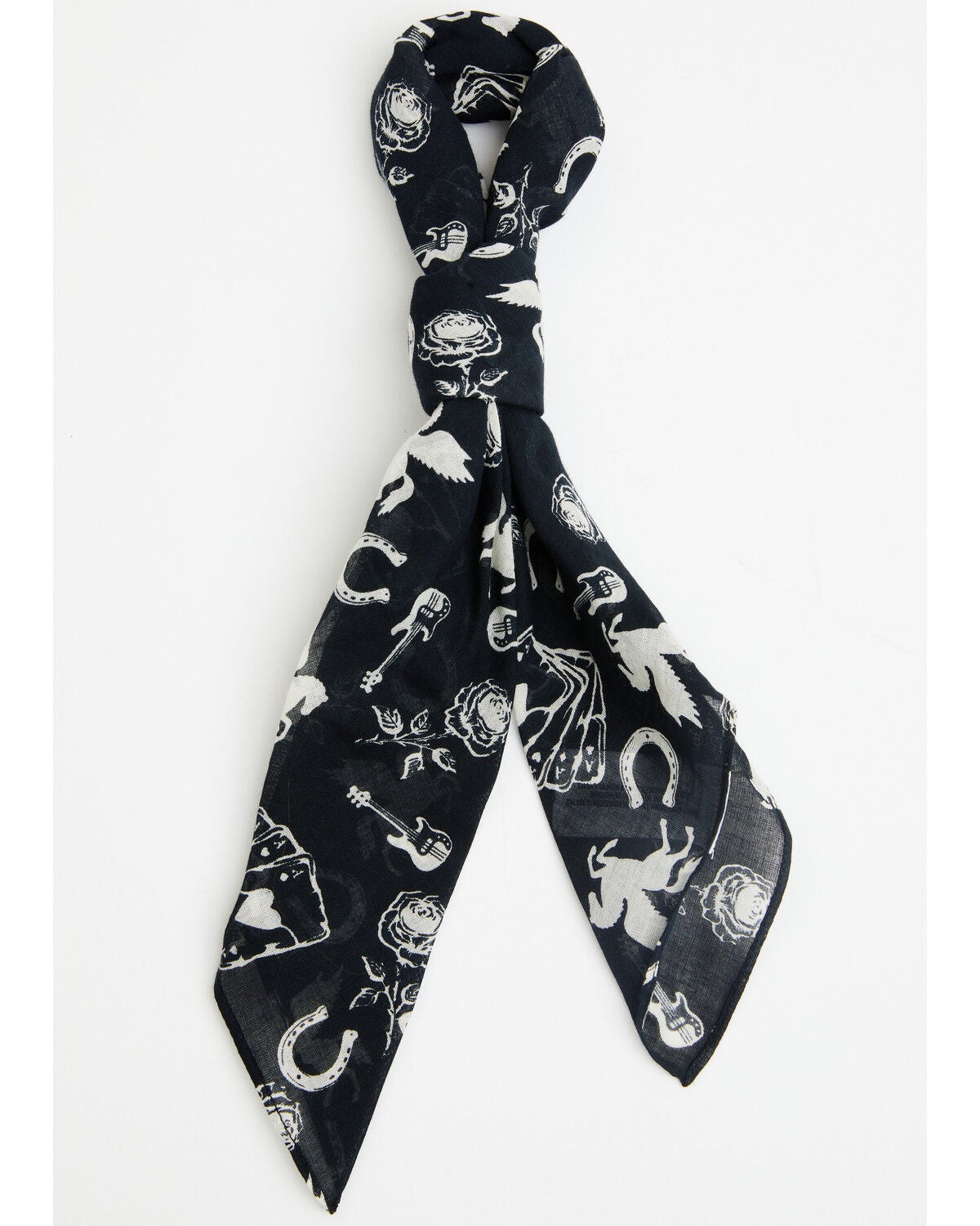 Idyllwind Women's Blanchard Horseshoe Icon Print Bandana, Black, hi-res