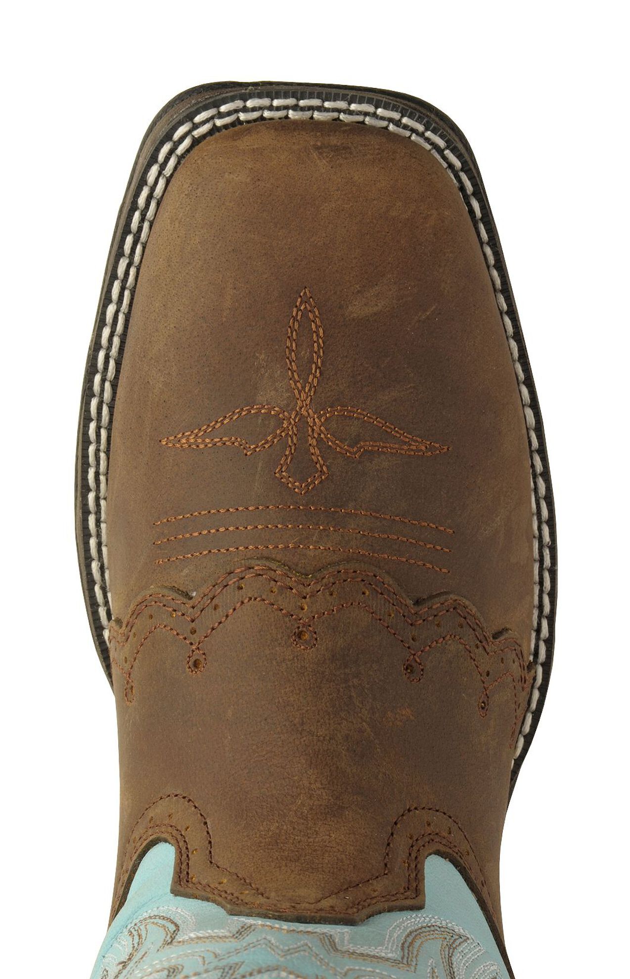 Image #7 - Durango Women's Saddle Western Boots - Broad Square Toe, Bay Apache, hi-res