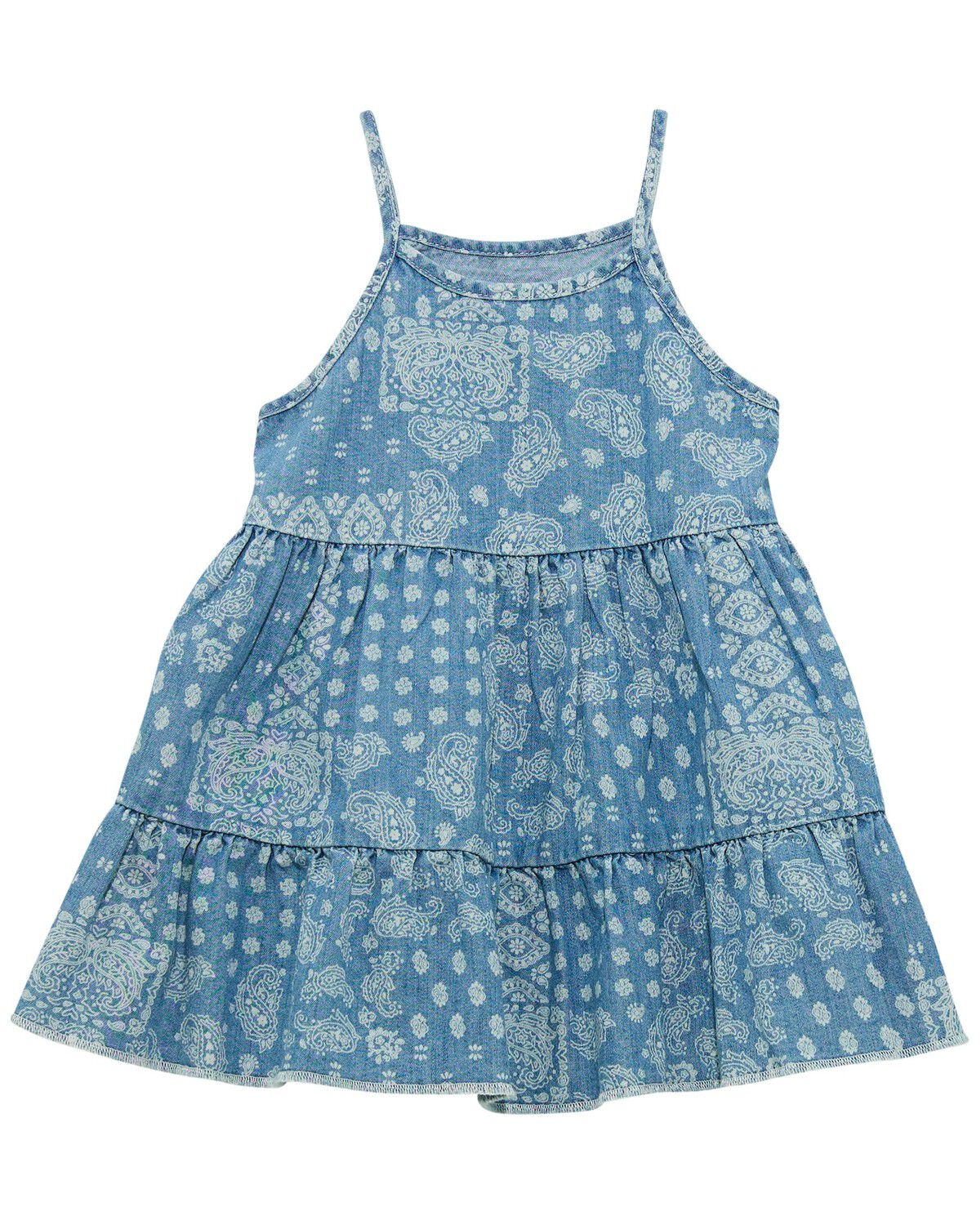 Wrangler Toddler Girls' Bandana Print Denim Dress, Blue