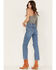 Image #3 - Wrangler Women's Wild West 603 Light Wash Patty High Rise Distressed Cropped Straight Jeans, Blue, hi-res