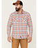 Flag & Anthem Men's Arlington Vintage Large Plaid Print Long Sleeve Western Shirt , Coral, hi-res