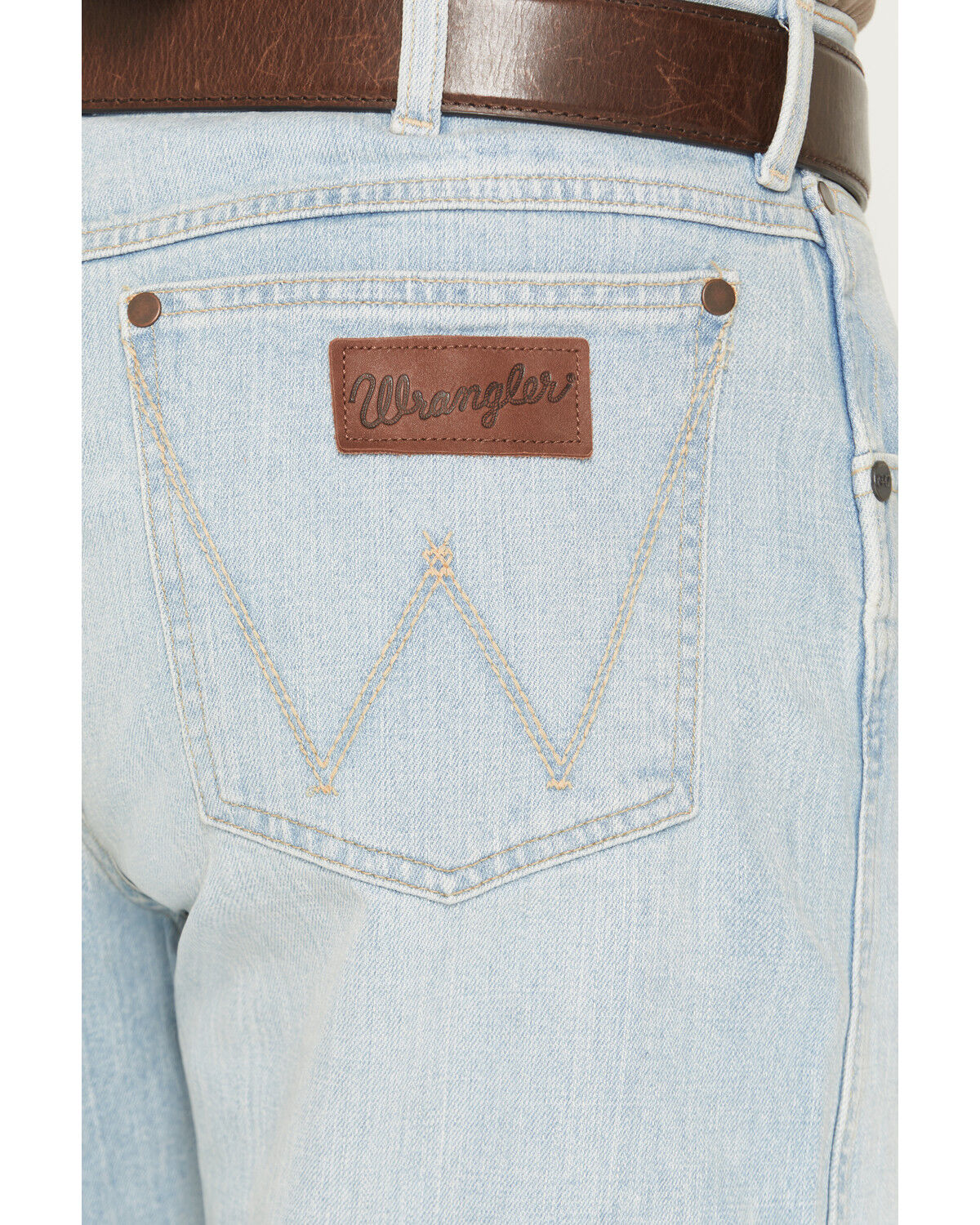 Image #4 - Wrangler Retro Men's Light Wash Relaxed Bootcut Stretch Denim Jeans, Light Wash, hi-res