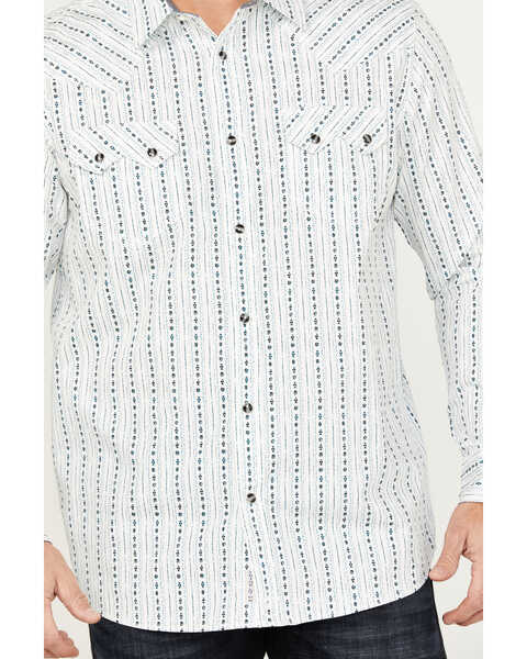 Image #3 - Moonshine Spirit Men's Elderflower Striped Long Sleeve Western Snap Shirt, White, hi-res