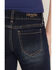 Image #4 - Grace in LA Girls' Dark Wash Floral Embroidered Flare Stretch Denim Jeans, Dark Wash, hi-res