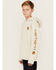 Carhartt Boys' Logo Hooded Sweatshirt, Off White, hi-res
