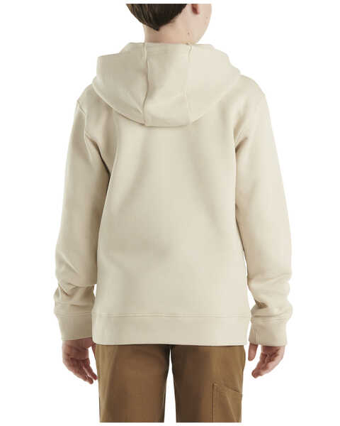 Carhartt Boys' Logo Hooded Sweatshirt, Off White, hi-res