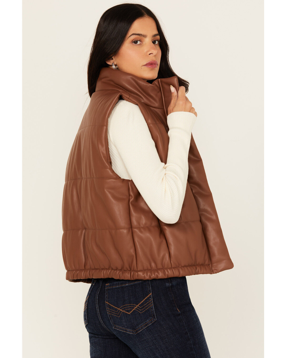 Image #4 - Ariat Women's Puff Vest, Brown, hi-res