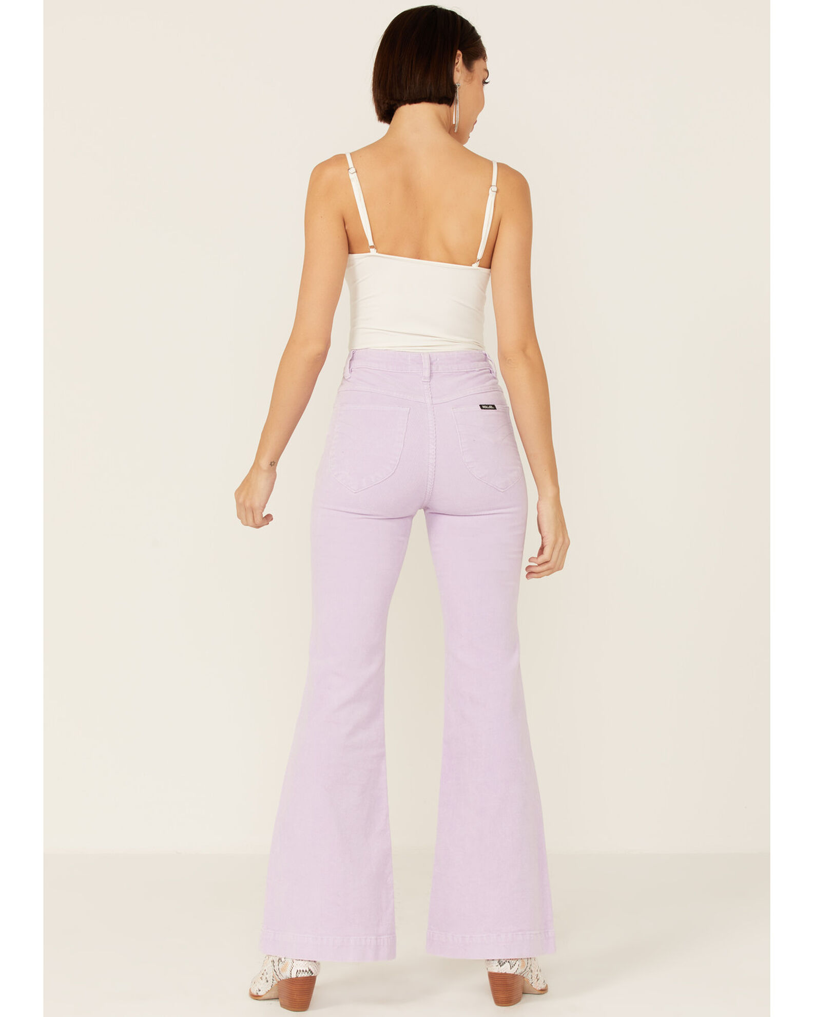 Image #4 - Rolla Women's Corduroy Eastcoast Flare Jeans, Lavender, hi-res