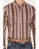 RANK 45® Men's Big Sky Southwestern Striped Print Long Sleeve Button-Down Stretch Western Shirt, Brown, hi-res