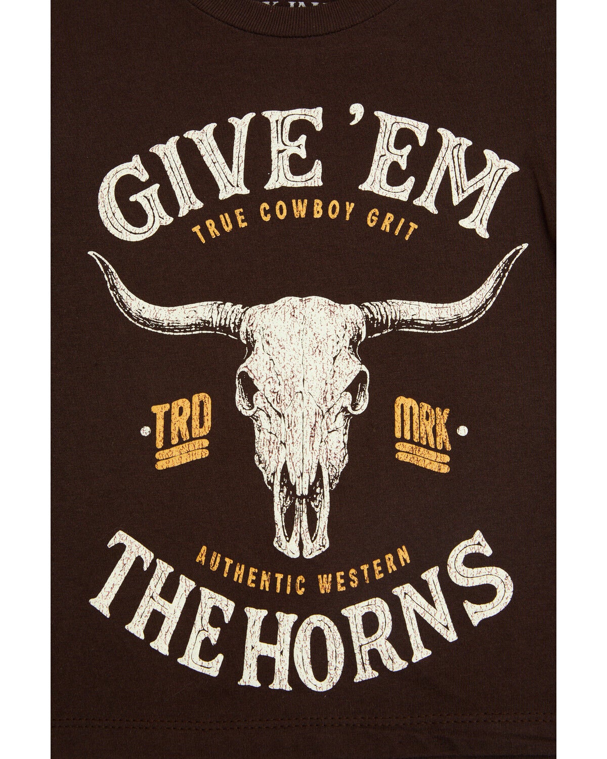 Image #2 - Cody James Toddler Boys' Give 'Em Horns Short Sleeve Graphic T-Shirt, Dark Brown, hi-res