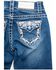 Image #2 - Shyanne Girls' Medium Wash Swirl Floral Embroidered Bootcut Jeans, Blue, hi-res