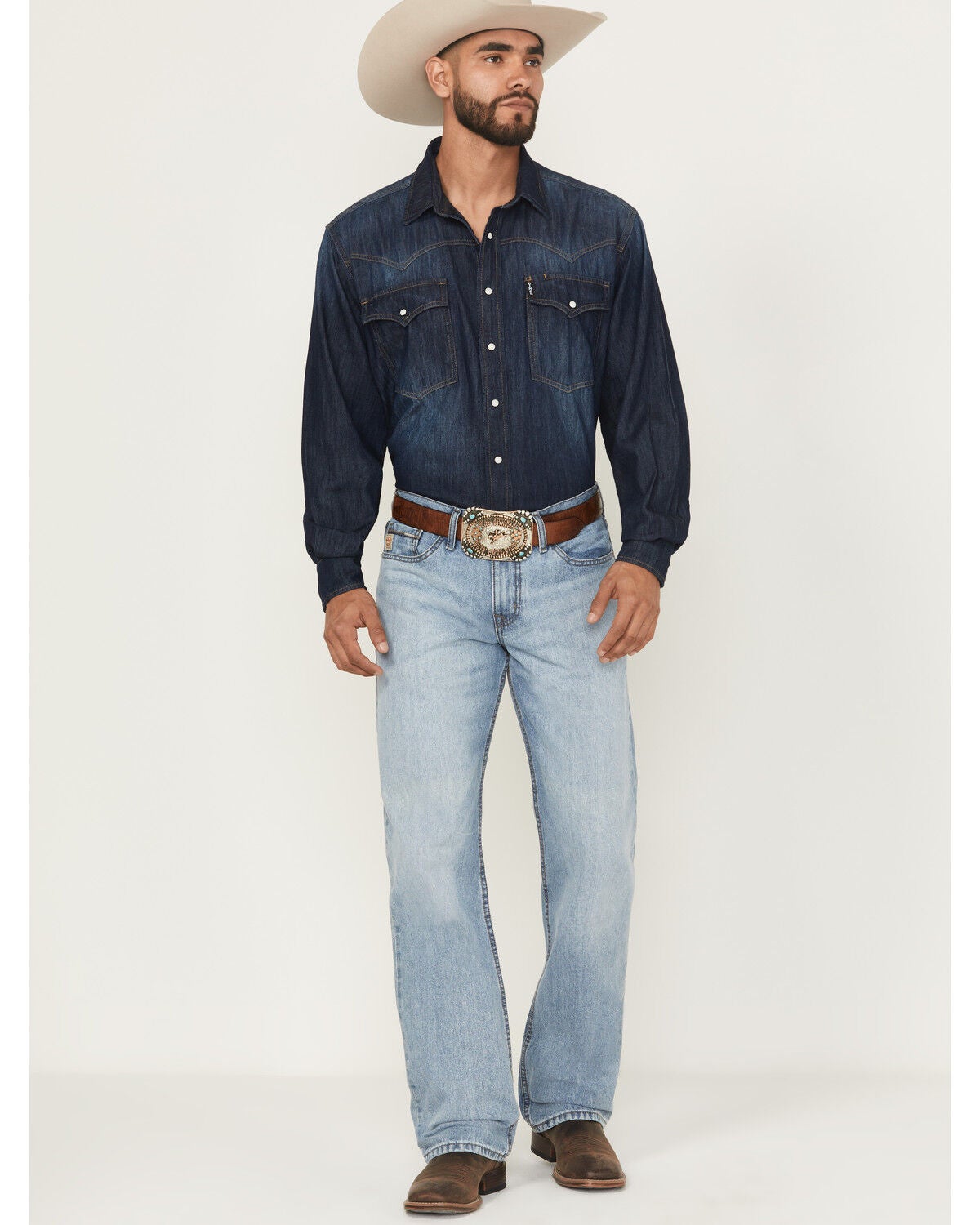 Cinch Men's Grant Light Stonewash Performance Stretch Relaxed Bo 並行輸入品 CINCH Men\u0027s Relaxed Fit Grant Jeans - Light Stonewash