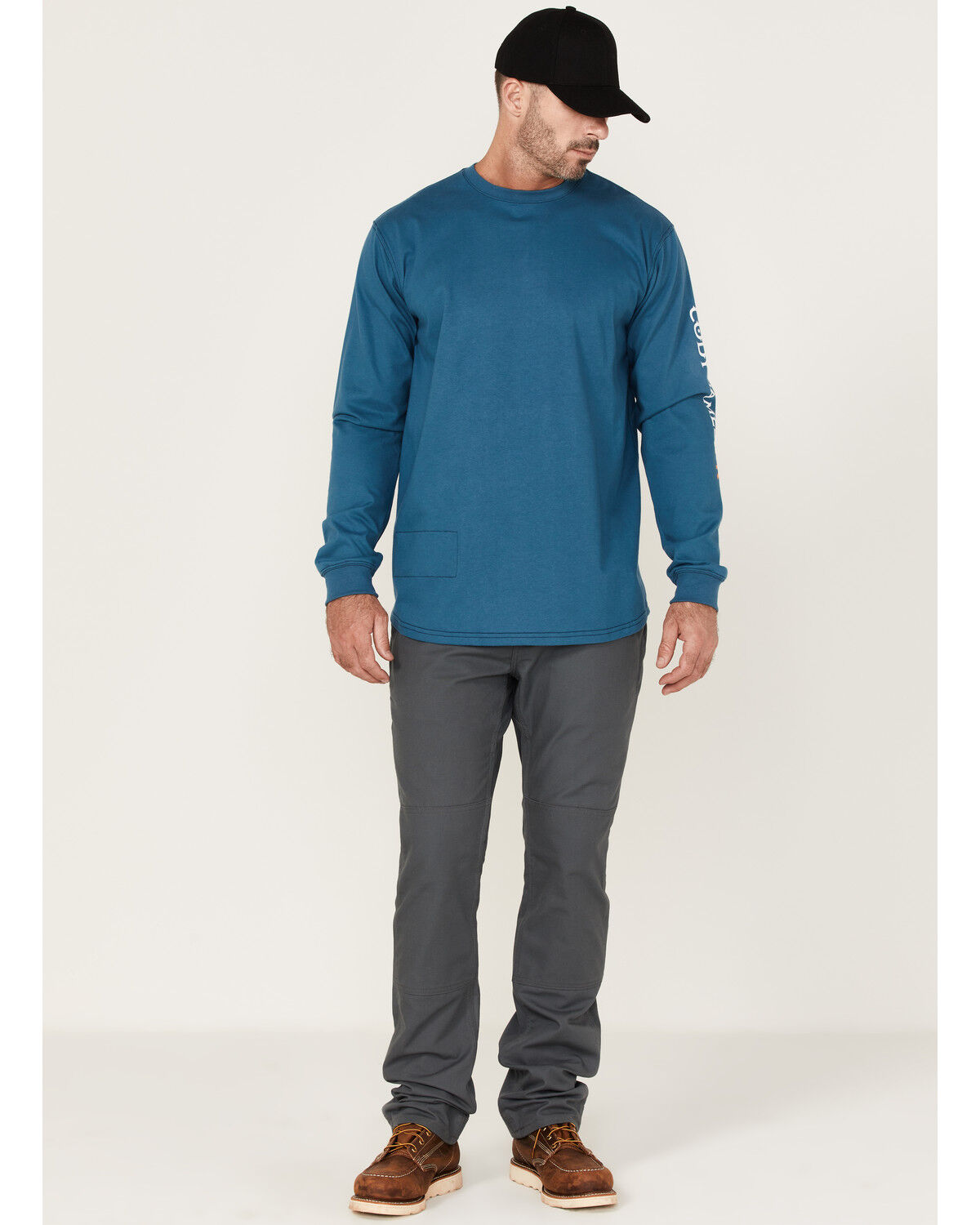 Image #2 - Cody James Men's FR Logo Long Sleeve Work T-Shirt, Blue, hi-res