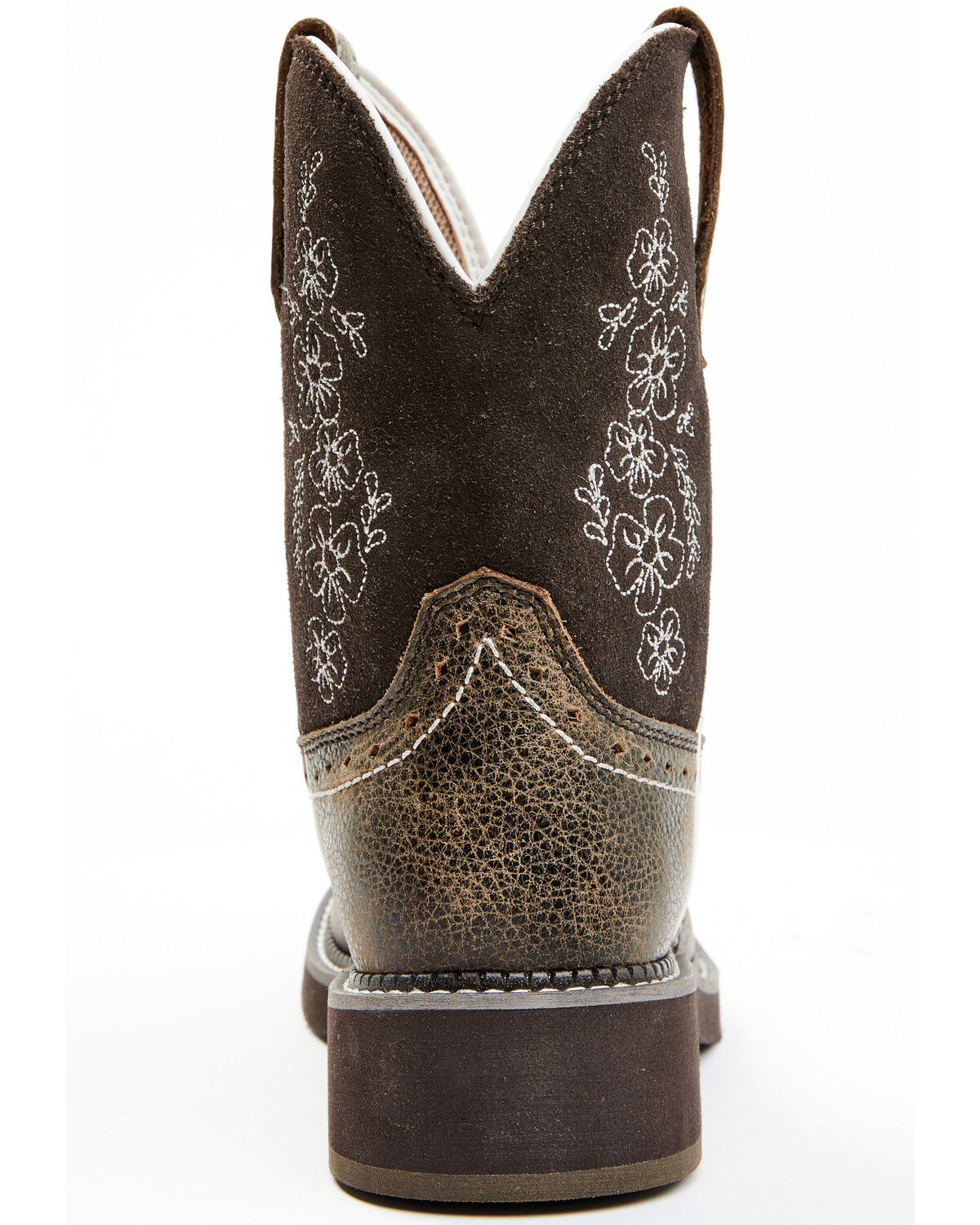 Image #5 - Shyanne Women's Adalia Floral Stitched Shaft Leather Western Boots - Wide Round Toe, Brown, hi-res