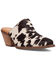 Image #1 - Dingo Women's Calico Hair-On-Hide Mules, Black/white, hi-res