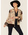 Double D Ranch Women's Story Of The Hunt Zip-Front Leather Jacket , Natural, hi-res